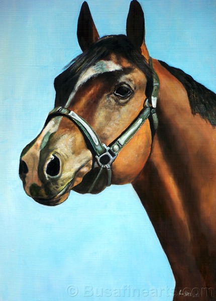 Portrait of horse. Oil on canvas. 9"x12"